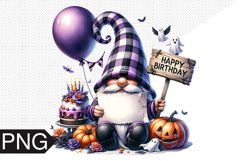 Halloween Gnome Sublimation, Birthday Gnome Clipart PNG Product Image 1
