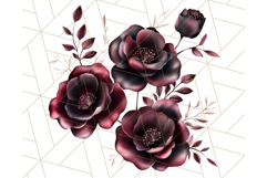 Gothic Floral PNG, Dark Aesthetic Flowers Clipart Print Product Image 2