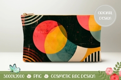 Retro Circles Cosmetic Bag, Retro Cosmetic Bag Template Product Image 1