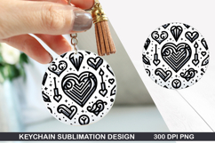 Heart Love Keychain Sublimation - Valentine Keychain PNG Product Image 1