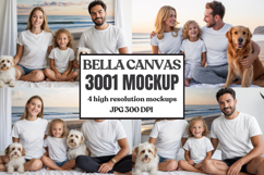 Bella Canvas 3001 Family Group Mockup | Matching T-Shirt Fla Product Image 1