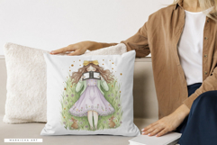 Hand-drawn Easter Reading Girl Clipart Product Image 4