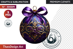 Christmas Jewel Baubles Clipart | Elegant Holiday Ornaments Product Image 1