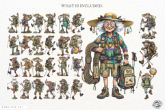 Whimsical Hiking Summer Grandma Clipart Product Image 4