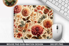Flowers Mouse Pad Sublimation, Autumn Mouse Pad PNG Design Product Image 1