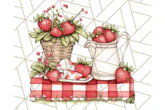 Cottagecore Strawberry Kitchen PNG Clipart, Retro Fruit Png Product Image 2