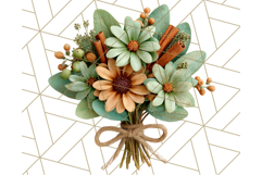 Fall Flower Bouquets Clipart PNG, Autumn Floral Clip Art Product Image 2