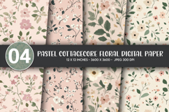 Pastel Cottagecore Floral Digital Paper Product Image 1