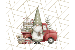 Vintage Truck Christmas Gnomes Clipart PNG, Cute Gnome Png Product Image 2