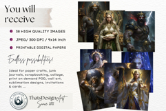 Fantasy Greek Titans Digital Paper Character Illustrations Product Image 2