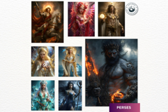 Fantasy Greek Titans Digital Paper Character Illustrations Product Image 9