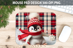 Christmas Penguin Mouse Pad Sublimation - Animal PNG Design Product Image 1