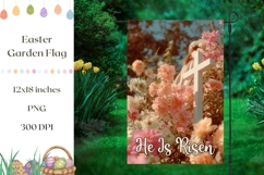 Christian Garden Flag, Floral Christian Cross PNG Product Image 1