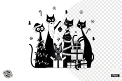 Whimsical Christmas Cats Clipart Product Image 1