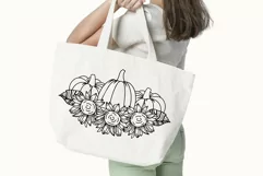 Pumpkins with sunflowers svg, Flower pumpkins png Product Image 2