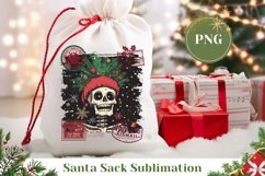 Christmas Skull Santa Sack Print, Christmas Gift Bag Product Image 1