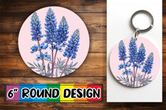 Trendy Circle Design Sublimation Artwork , Beauty Flower Product Image 1