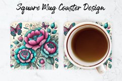 Flowers Mug coaster | Coaster | Sublimation Design Product Image 1