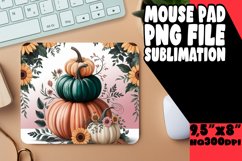 Cozy Pumpkin with Floral Mouse Pad Sublimation Product Image 1
