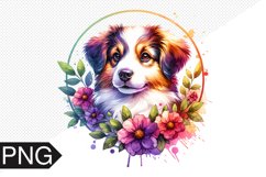 Dog Flowers Sublimation - Dog Clipart PNG Design Product Image 1