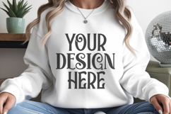 White Gildan 18000 Sweatshirt mockup Product Image 1
