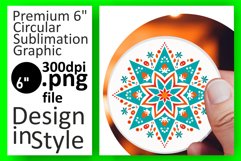 Whimsical Holiday Stars: Round Ornament Sublimation Product Image 1