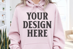 Light pink Gildan 18500 Hoodie Mockup, Unisex Sweatshirt Product Image 1