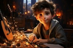 3D Character Child Boy musician with relevant environment Product Image 1