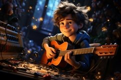 3D Character Child Boy musician with relevant environment Product Image 1