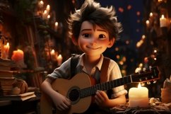 3D Character Child Boy musician with relevant environment Product Image 1