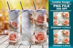 3D Rose Tumbler 20oz skinny wrap design, Tumbler design Product Image 1