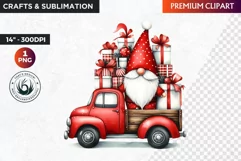 Gnome png, Christmas clipart, Christmas Gnome Clipart,truck Product Image 1