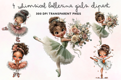 Whimsical Ballerina Girls Clipart PNG Product Image 1