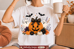 Cute Halloween Pumpkin Ghost PNG Sublimation Product Image 2