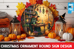 Halloween Ornaments Round Sign PNG, Halloween Round Sign PNG Product Image 1