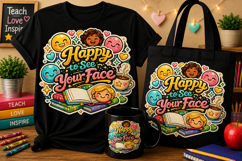 Happy to See Your Face PNG | Teacher Classroom Sublimation Product Image 1