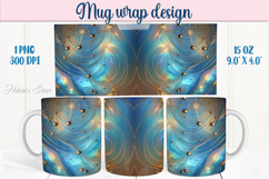 Abstract cosmic sky mug wrap 15 oz sublimation designs png Product Image 1