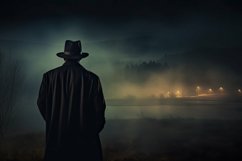 Person Walking in Night Background Wallpaper Product Image 1