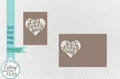 Love Birthday Card svg dxg cut out papercut template Product Image 3