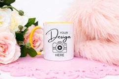 Mug Mockup 11 Oz Blank White Coffee Cup Yellow Handle Product Image 1