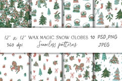 Wax Crayons Magic Snow Globes Seamless Patterns Product Image 1