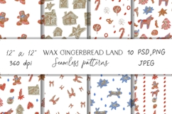 Wax Crayons Gingerbread Land Seeamless Patterns Product Image 1