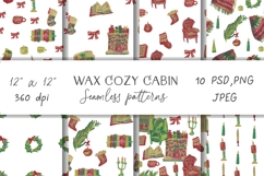 Wax Crayons Cozy Cabin Seamless Patterns Product Image 1