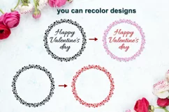 Heart wreath svg, Happy Valentines day SVG, love hearts. Product Image 3