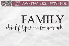 Family SVG, Where life begins and love never ends SVG File Product Image 2