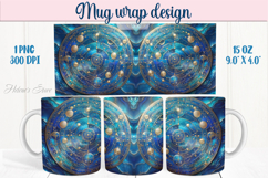 Abstract cosmic sky mug wrap 15 oz sublimation designs png Product Image 1