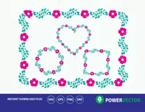 Svg File Flower Wreath. Flower Frames Svg. Floral Frame Clip art. Floral Borders Svg Product Image 1
