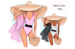 Summer girls clipart, Beach Girls clipart, Summer clipart Product Image 1