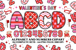 Valentines Day Digital Papers, valentines day doodle letters Product Image 2