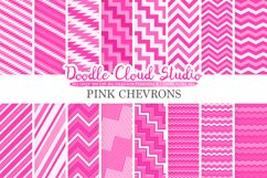 Pink Chevron digital paper, Chevron and Stripes  pattern, Zig Zag lines background, Instant Download for Personal &amp; Commercial Use Product Image 1